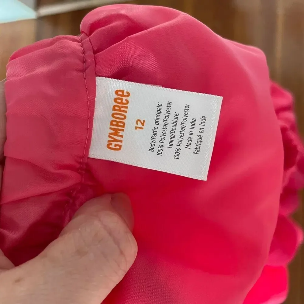 Kid's Gymboree Pink tutu tulle Skirt with Pom Poms size 12